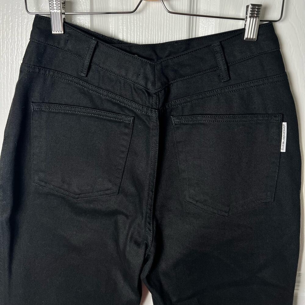 Alexander Wang Womens High Rise Dipped Back Distressed Knee Black Jeans 27 - Picture 9 of 12